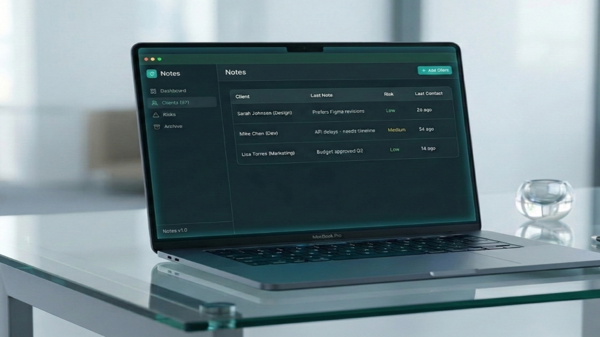 Projexions Notes app screenshot