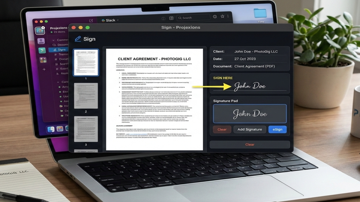 Projexions Sign app screenshot